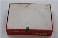 Gene Sarazen Classic Wilson Vulcanized Rubber Golf Ball Box W/Balls & Signed Cut Card JSA ALOA