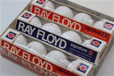 Ray Floyd Signature Solid State Golf Ball Box W/Balls & Signed Cut Card JSA ALOA