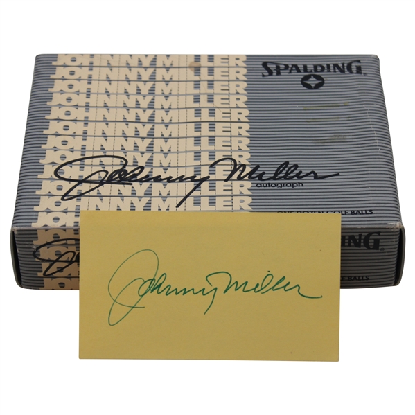 Spalding Johnny Miller Autograph Golf Ball Box W/Balls & Signed Cut Card JSA ALOA