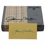 Spalding Johnny Miller Autograph Golf Ball Box W/Balls & Signed Cut Card JSA ALOA