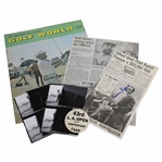 Charlie Sifford Signed 1969 Golf World & LA Open Article w/1969 LA Open Contestant Badge & 1964 Negatives JSA ALOA