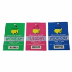 1995 Masters Tournament Monday, Tuesday & Wednesday Practice Rd Tickets - Ben Crenshaw Winner