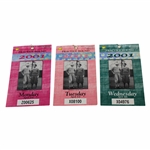 2001 Masters Tournament Monday, Tuesday & Wednesday Practice Rd Tickets - Tiger Woods Winner