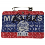 Raymond Floyd Signed 1976 Masters Tournament SERIES Badge #11891 JSA ALOA
