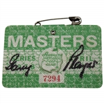 Gary Player Signed 1978 Masters Tournament SERIES Badge #9094 JSA ALOA