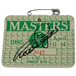 Bernhard Langer Signed 1985 Masters Tournament SERIES Badge #A3047 JSA ALOA
