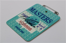 Nick Faldo Signed 1989 Masters Tournament SERIES Badge #X08866 JSA ALOA