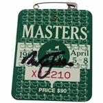 Nick Faldo Signed 1990 Masters Tournament SERIES Badge #X12210 JSA ALOA