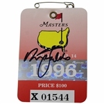 Nick Faldo Signed 1996 Masters Tournament SERIES Badge #X01544 JSA ALOA