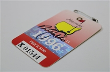 Nick Faldo Signed 1996 Masters Tournament SERIES Badge #X01544 JSA ALOA