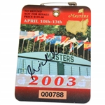 Mike Weir Signed 2003 Masters Tournament SERIES Badge #Q00788 JSA ALOA