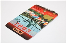 Mike Weir Signed 2003 Masters Tournament SERIES Badge #Q00788 JSA ALOA