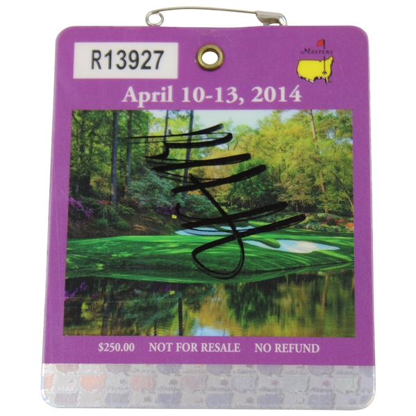 Bubba Watson Signed 2014 Masters Tournament SERIES Badge #R13927 JSA ALOA