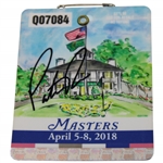 Patrick Reed Signed 2018 Masters Tournament SERIES Badge #Q07084 JSA ALOA