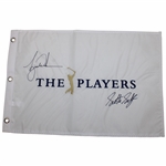 Tiger Woods & Scottie Scheffler Signed The Players Championship Embroidered Flag JSA ALOA