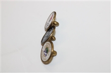 Three (3) Vintage British Open Ball Markers - Muirfield, Turnberry, St. Andrews