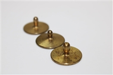 Three (3) Vintage British Open Ball Markers - Muirfield, Turnberry, St. Andrews