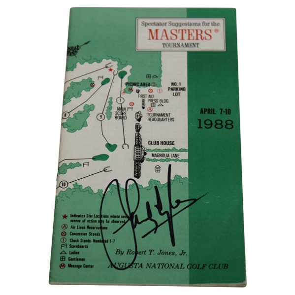 Sandy Lyle Signed 1988 Masters Tournament Spectator Guide JSA ALOA