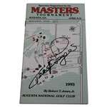 Bernhard Langer Signed 1993 Masters Tournament Spectator Guide JSA ALOA