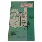 Larry Mize Signed 1987 Masters Tournament Spectator Guide JSA ALOA