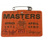 Charles Coody Signed 1971 Masters Tournament SERIES Badge #4713 JSA ALOA