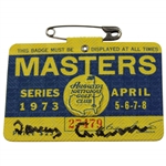 Tommy Aaron Signed 1973 Masters Tournament SERIES Badge #27479 JSA ALOA