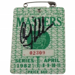 Craig Stadler Signed 1982 Masters Tournament SERIES Badge #02309 JSA ALOA