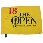 Brian Harman Signed 2023 Open Championship at Royal Liverpool Flag JSA ALOA