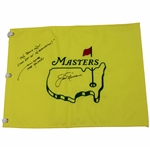 Jack Nicklaus & Jim Nantz Signed Masters Flag w/ The Bear...Hibernation 1986 Masters JSA ALOA