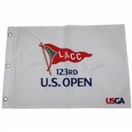 Wyndham Clark Signed 2023 USA Open at LA Country Club Embroidered Flag JSA ALOA