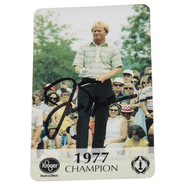 Jack Nicklaus Signed 1977 Champion Open Championship Kroger Calling Card JSA ALOA