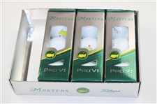 2018 Masters Pro V1 Titleist Golf Ball Box w/Nine (9) Golf Balls in Sleeves