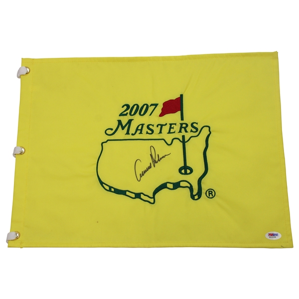 Arnold Palmer Signed 2007 Masters Tournament Embroidered Flag PSA #G10258