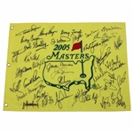 Tiger, Palmer, Nicklaus, Player & 36 Past Champions Signed 2005 Masters Embroidered Flag JSA ALOA