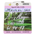 Gary Player Signed 2009 Masters Series Badge #Q09352 w/Years Won & Last Year JSA ALOA
