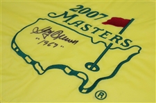 Gay Brewer Signed 2007 Masters Embroidered Flag with Year Won Notation JSA ALOA
