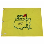 Larry Mize Signed 2009 Masters Embroidered Flag with Year Won Notation & Scripture JSA #G13384