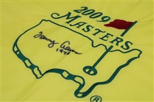 Tommy Aaron Signed 2009 Masters Embroidered Flag with Year Won Notation JSA ALOA