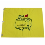 Jose Maria Olazabal Signed 2018 Masters Tournament Embroidered Flag w/Years Won Notation JSA ALOA