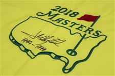 Jose Maria Olazabal Signed 2018 Masters Tournament Embroidered Flag w/Years Won Notation JSA ALOA