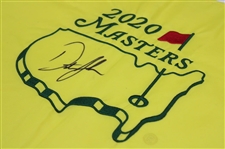 Dustin Johnson Signed 2020 Masters Tournament Embroidered Flag PSA #AL44950