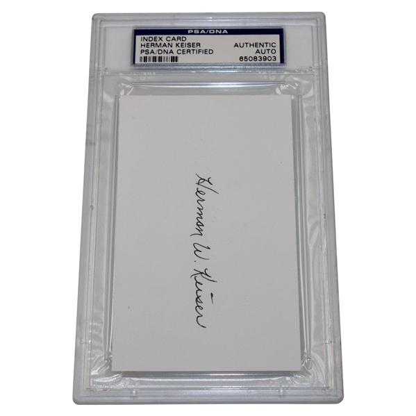 Herman Keiser Signed 3x5 Index Card PSA Authentic Auto #65083903