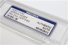 Herman Keiser Signed 3x5 Index Card PSA Authentic Auto #65083903