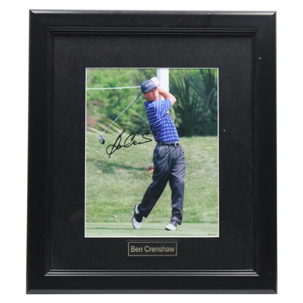 Ben Crenshaw Signed Post Swing Photo - Framed w/Nameplate JSA ALOA