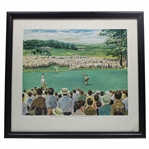 Bobby Jones Signed Bobby Jones Grand Slam 1930 US Open Dom Lupo Print JSA ALOA