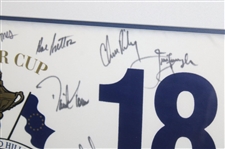 Tiger Woods & Team USA w/Captain Sutton Signed 2004 Ryder Cup at Oakland Hills Flag JSA ALOA