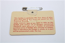 1970 Masters Tournament SERIES Badge #23558 - Billy Casper Winner