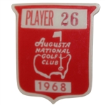 Masters Champion Charles Coody's 1968 Masters Tournament Contestant Badge #26