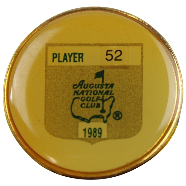 Masters Champion Charles Coodys 1989 Masters Tournament Contestant Badge #52