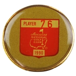 Masters Champion Gay Brewer's 1990 Masters Tournament Contestant Badge #76